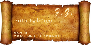 Fuith György névjegykártya